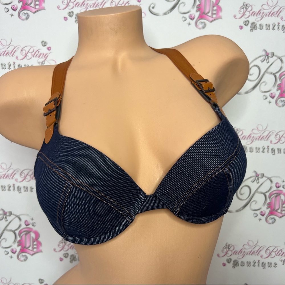 Marlies Dekkers criss-cross back bra Marlies Dekkers Calamity Jane Pushup Blue - Picture 8 of 16